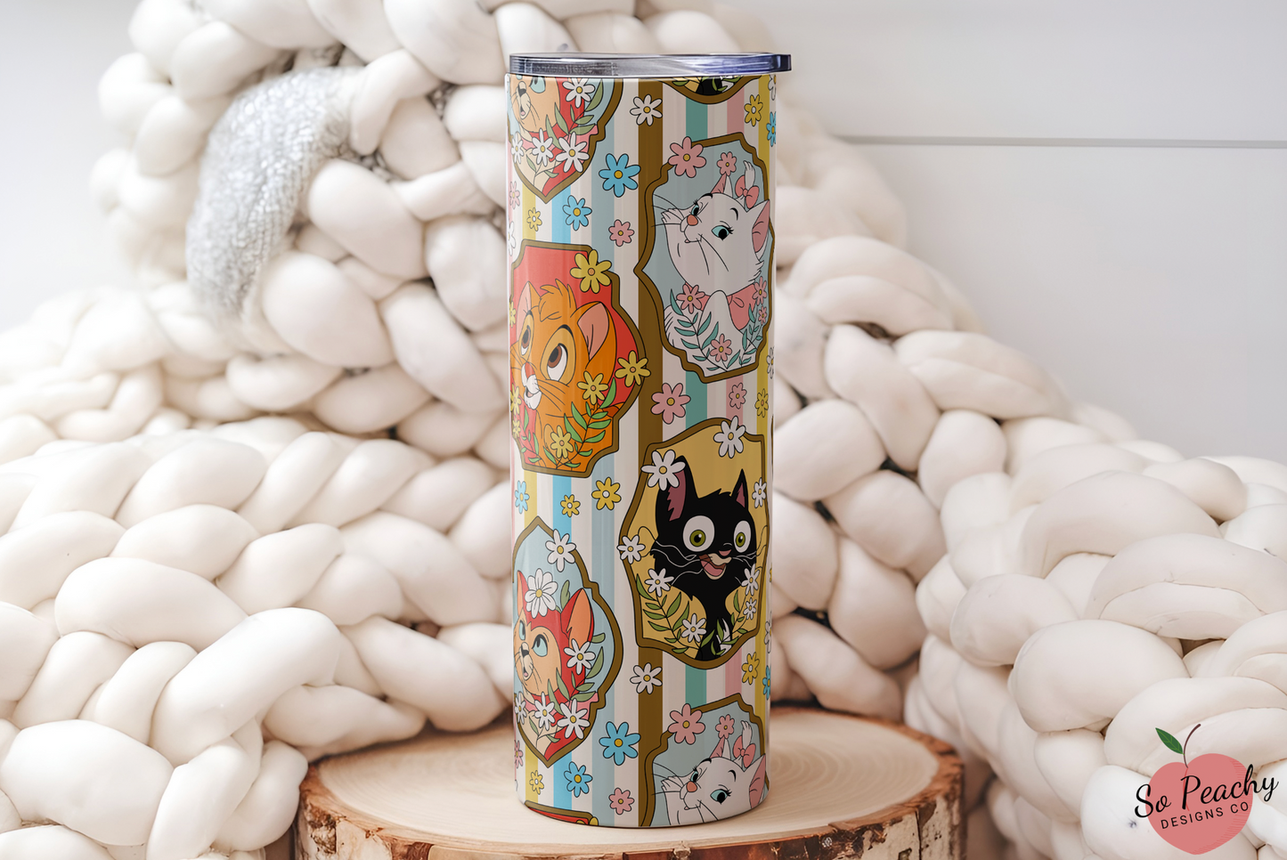 Magical Tumbler, Cats Tumbler, Cat Mom Tumbler (With Stripes)