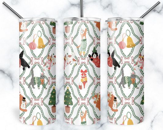 Cat Christmas Tumbler, Christmas Tumbler, Cat Tumbler