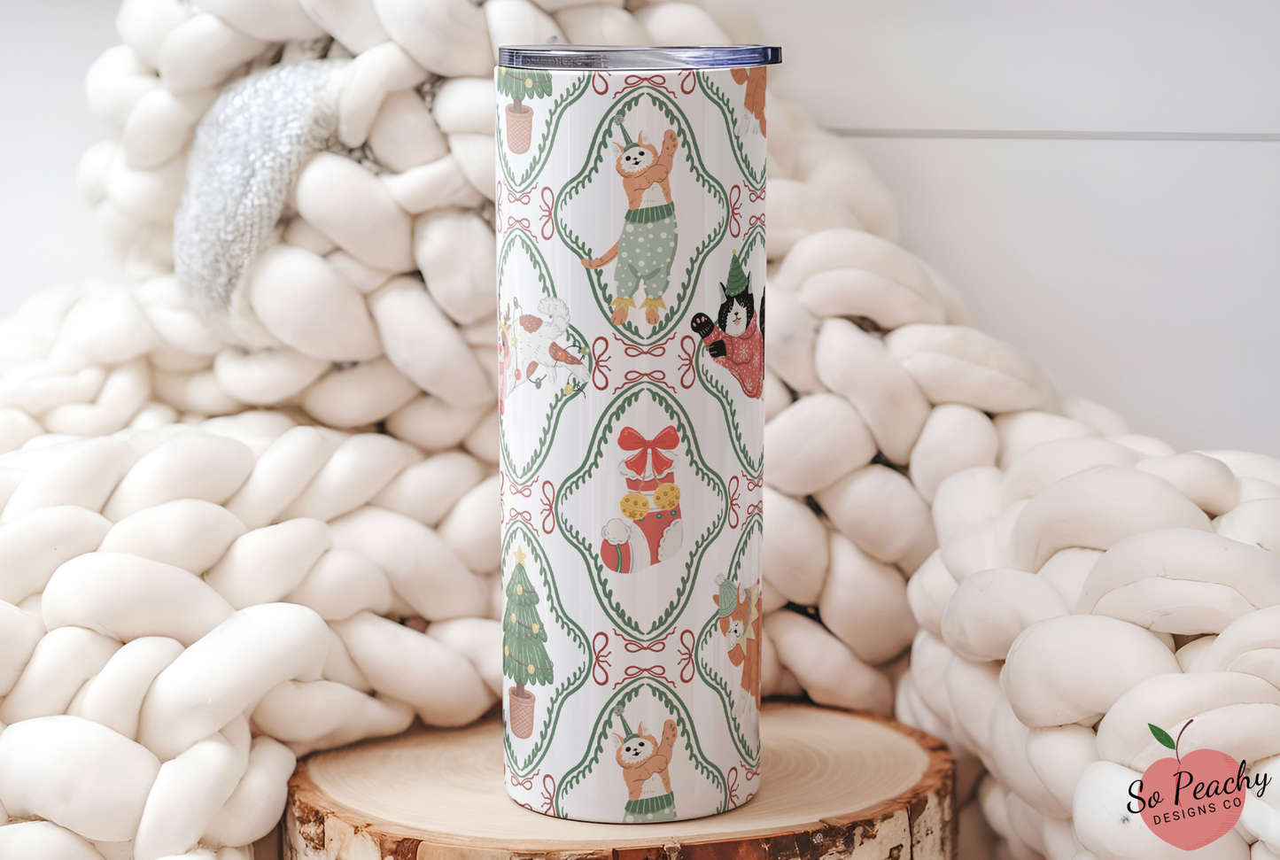 Cat Christmas Tumbler, Christmas Tumbler, Cat Tumbler