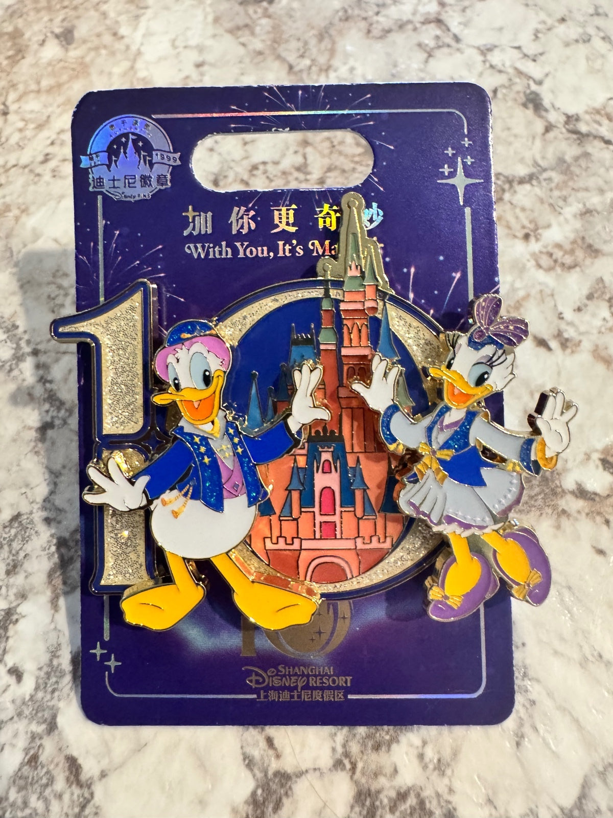 Donald and Daisy Shanghai 10th Anniversary Disney Pin