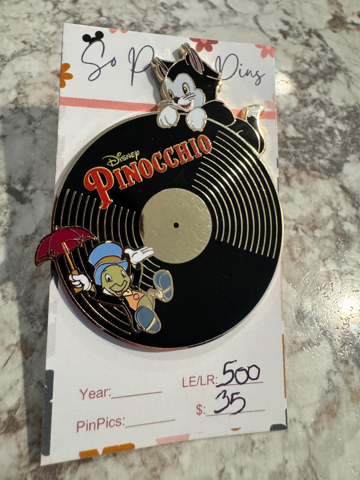 Pinocchio Vinyl PALM Pin LE 500