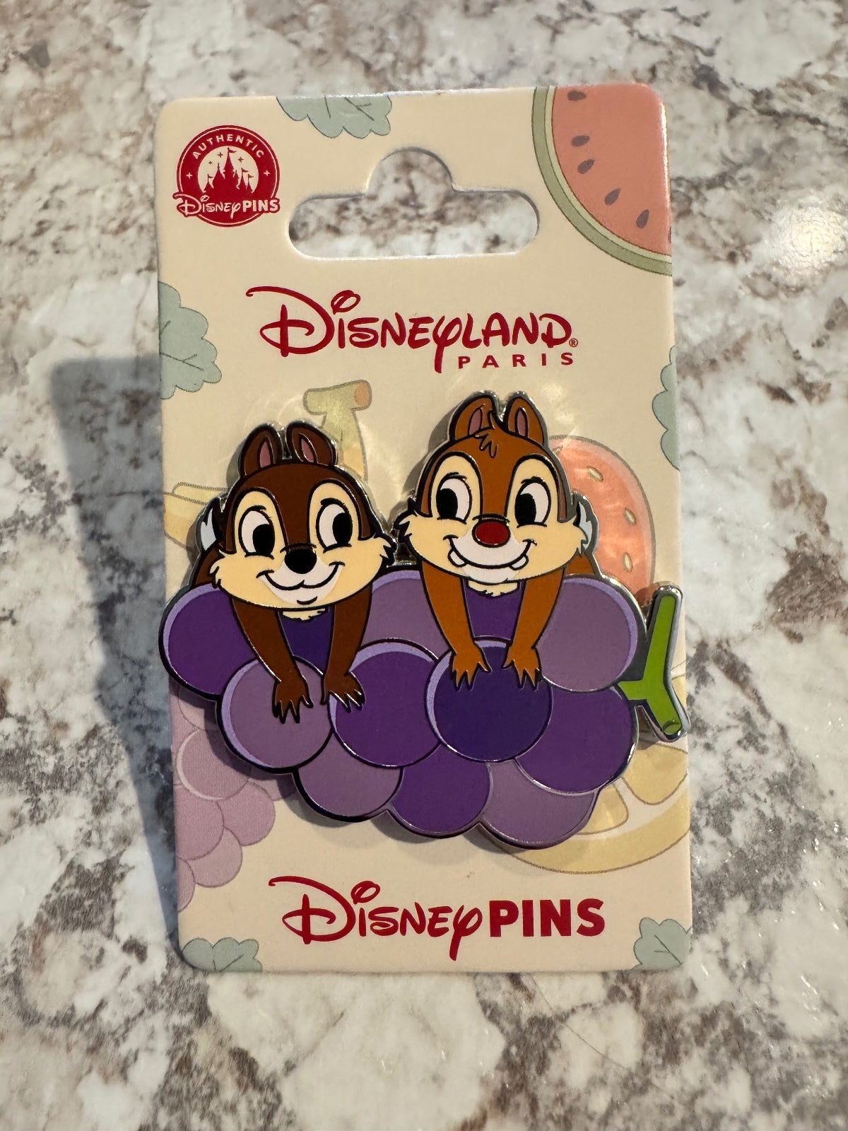 Chip and Dale Grapes Disneyland Paris Pin