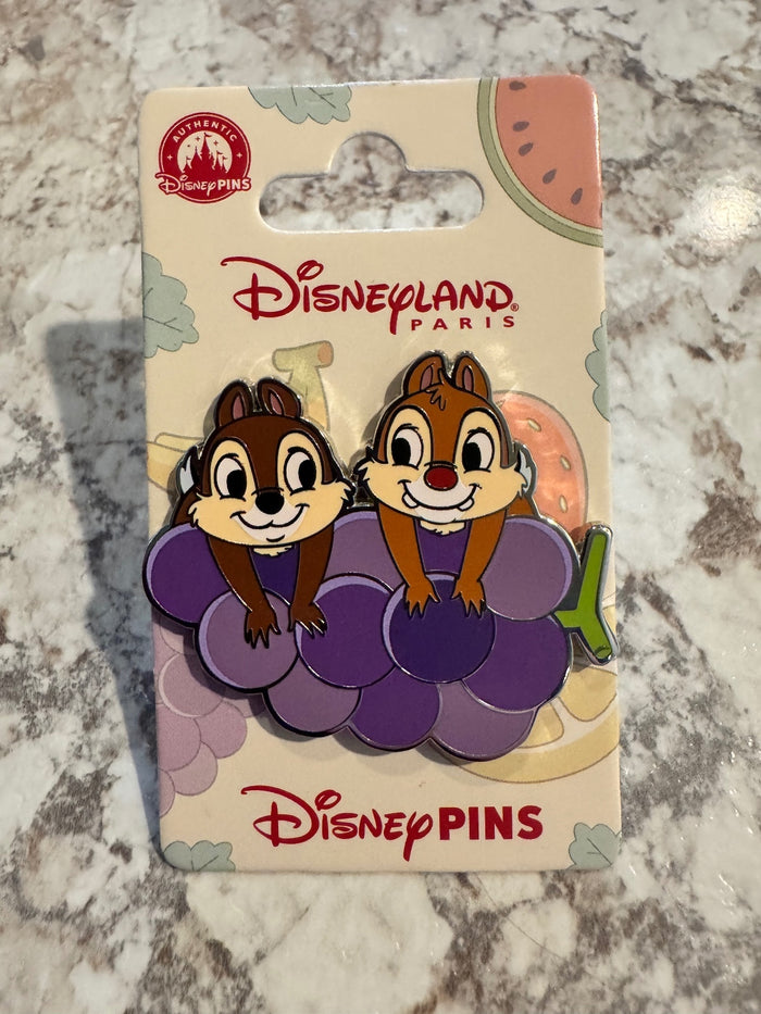Chip and Dale Grapes Disneyland Paris Pin