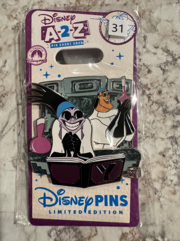 Yzma & Kronk Pin Disney A-2-Z Emperor’s New Groove LE 650 A2Z “Y is for Yzma”