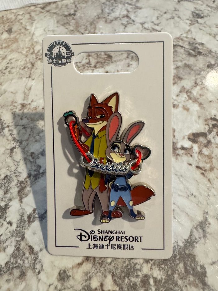 Shanghai Zootopia Nick and Judy Buddies Pin