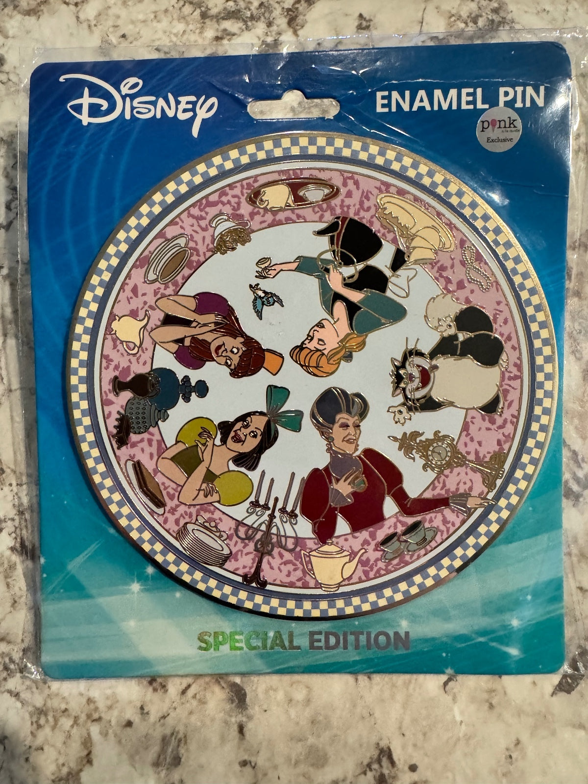 Disney PALM Cinderella Plate Dining Pin LE 150 Jumbo Pin