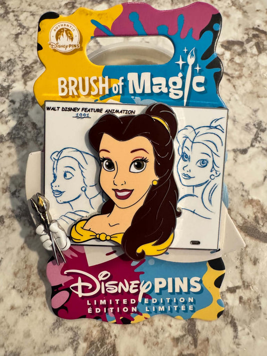 Disney Belle Pin Beauty and the Beast Brush of Magic Limited Edition